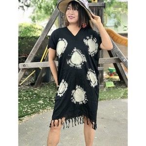 Womens Handmade Tie Dye Beach Wear Boho Hippie Black Colors Unique Design